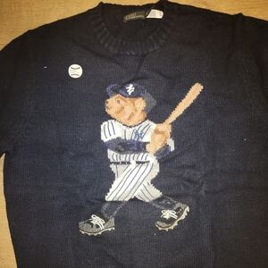 Polo Ralph Lauren  Navy Yankees Wool Bear Sweater Women's Medium Brand new